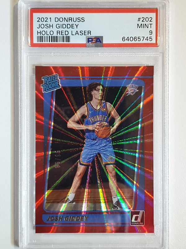 2021 Donruss Josh Giddey Rookie #202 RED LAZER /99 Holo - PSA 9 (POP 2)