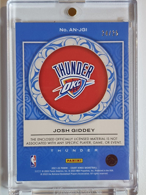 2021 Court Kings Josh Giddey Rookie #PATCH /25 PRIME Jersey - Rare