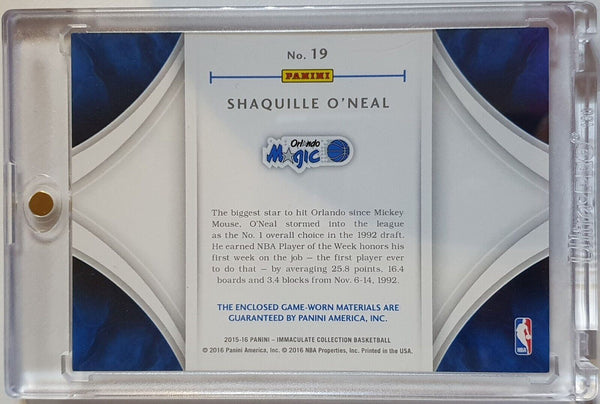 2015 Immaculate Shaquille O'Neal #PATCH /75 Game Worn Jersey - Rare