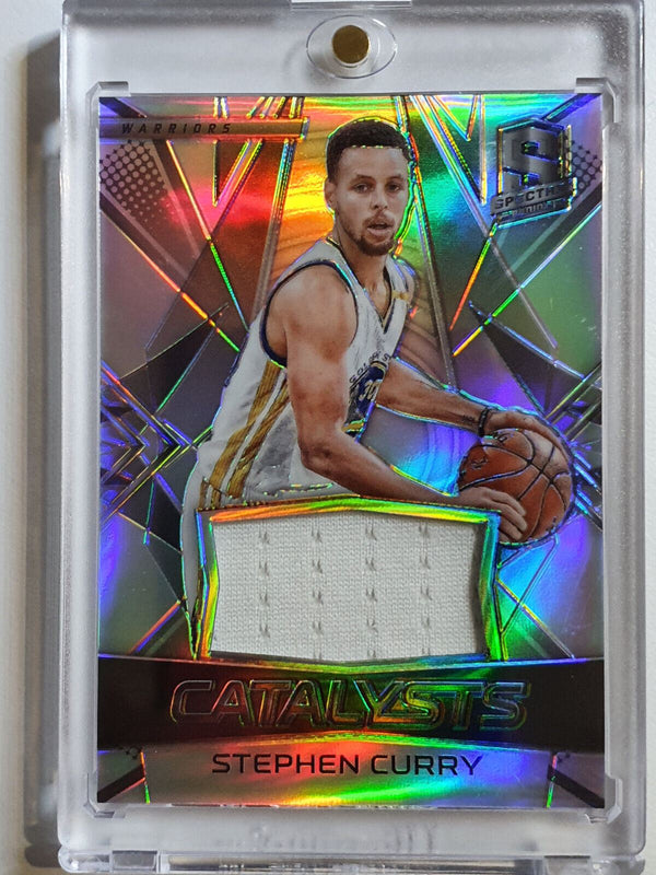 2016 Panini Spectra Stephen Curry #PATCH SILVER Prizm /149 Game Worn Jersey