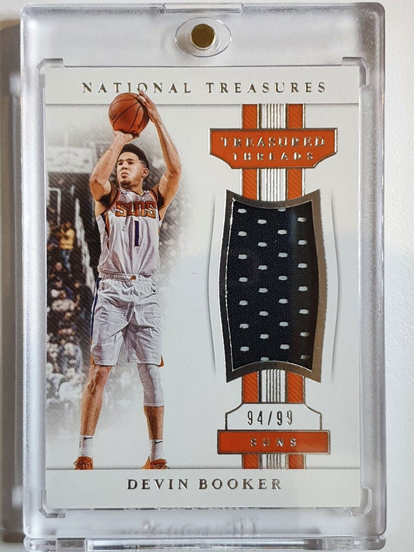 2018 National Treasures Devin Booker #PATCH /99 Game Worn Jersey - Rare