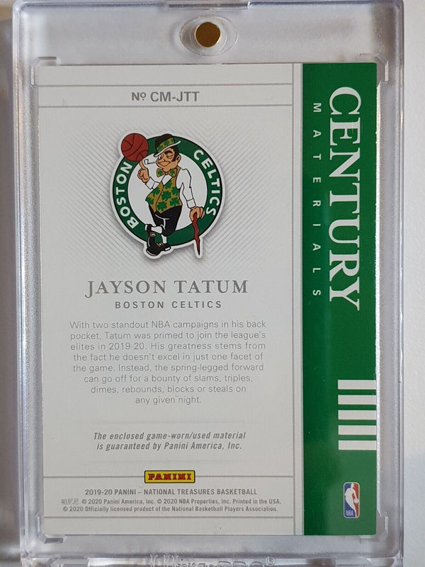 2019 National Treasures Jayson Tatum #PATCH /99 Game Worn Jersey - Rare