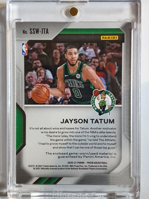 2020 Prizm Jayson Tatum #PATCH Game Worn Jersey Swatch - Ready for Grading