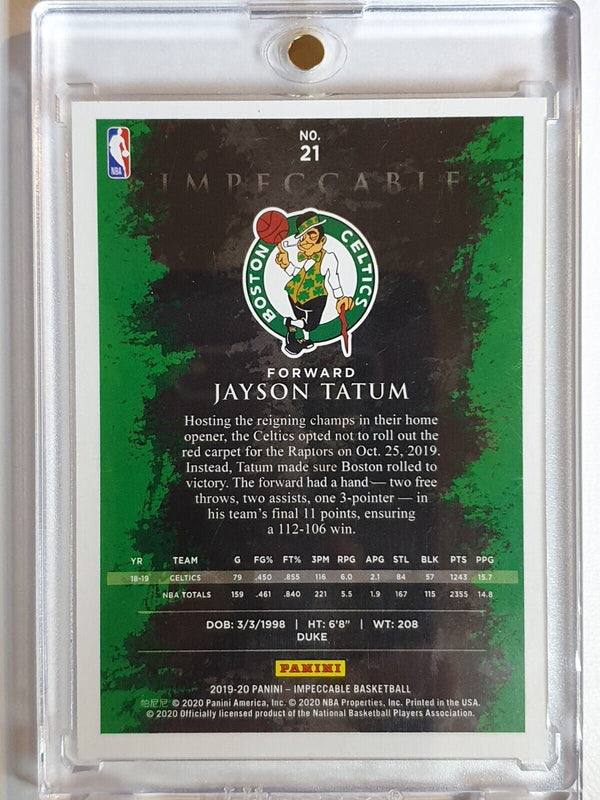 2019 Panini Impeccable Jayson Tatum #21 SILVER /75 Foil - Ready to Grade