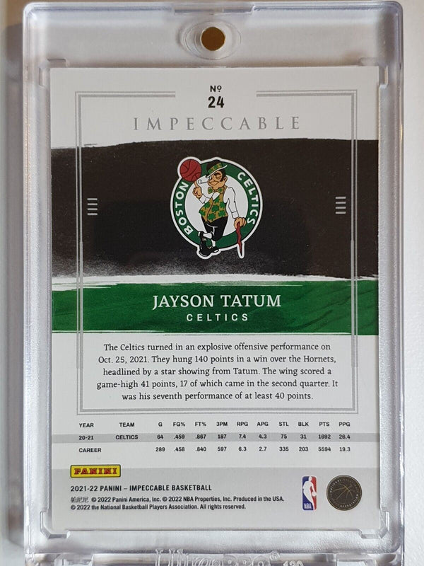 2021 Impeccable Jayson Tatum #24 BRONZE /99 - Rare