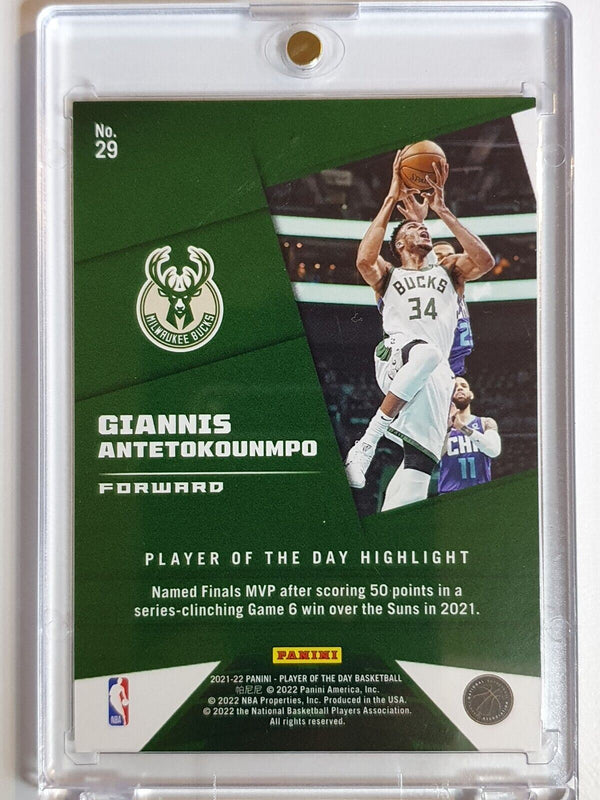 2021 Panini Giannis Antetokounmpo #29 KABOOM /99 Holo Player Of The Day - Rare