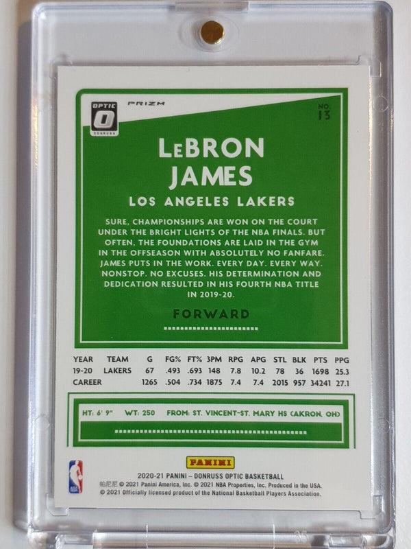 2020 Donruss Optic LeBron James #13 PURPLE HOLO Prizm - Ready for Grading