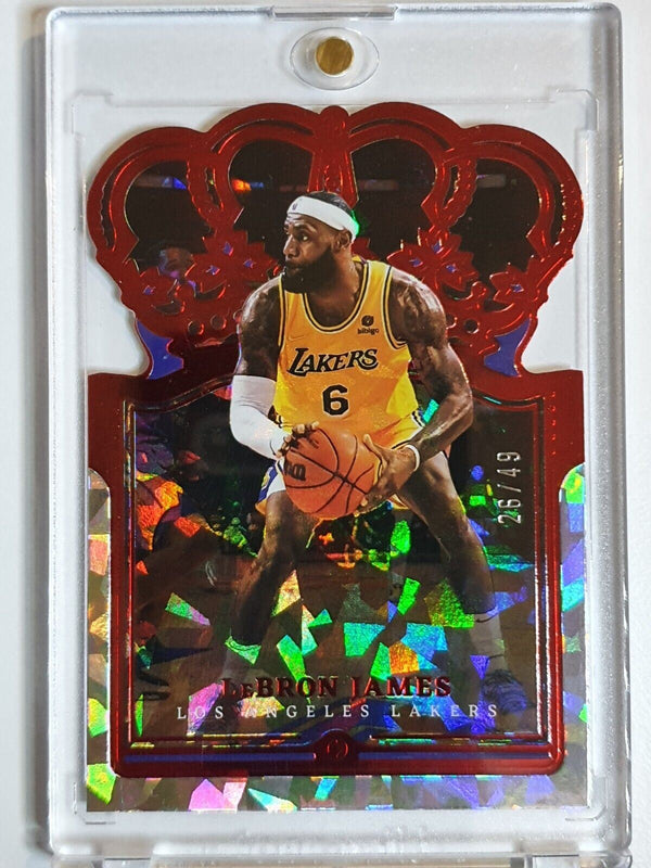 2021 Crown Royale LeBron James #52 RED CRYSTAL /49 Prizm Die Cut - Rare