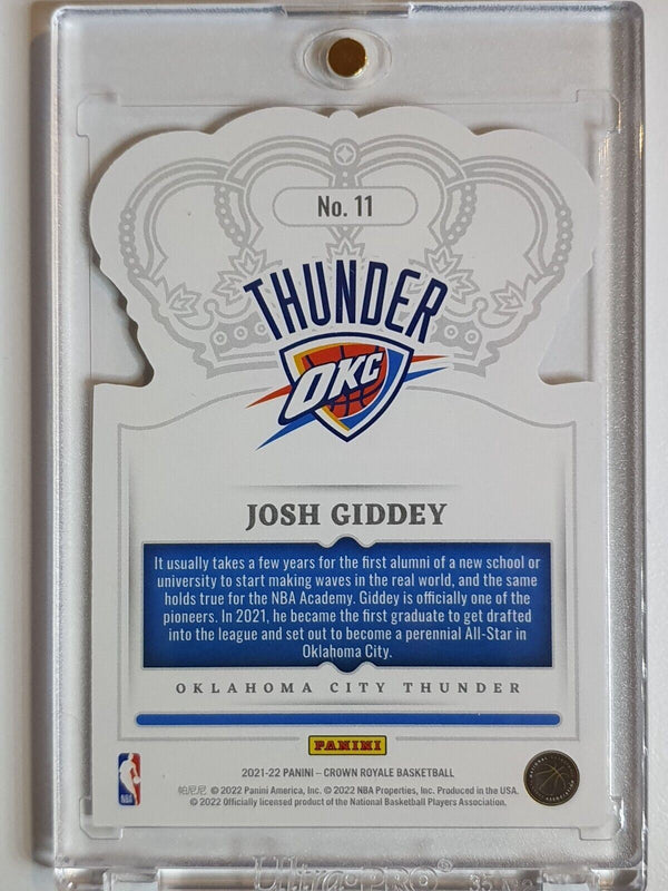 2021 Crown Royale Josh Giddey Rookie #11 Die Cut RC - Ready to Grade