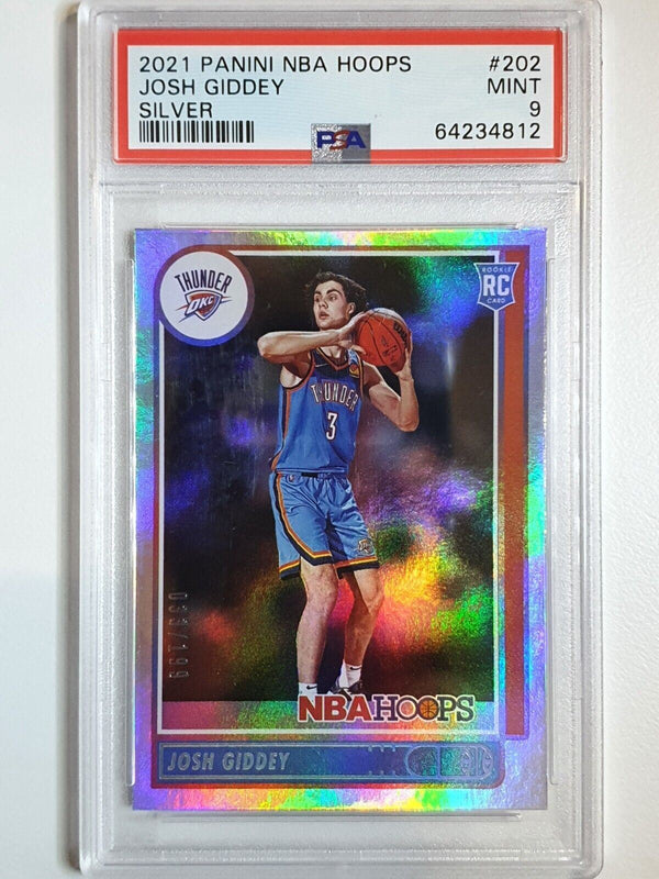 2021 NBA Hoops Josh Giddey Rookie #202 SILVER HOLO /199 RC - PSA 9 (POP 4)