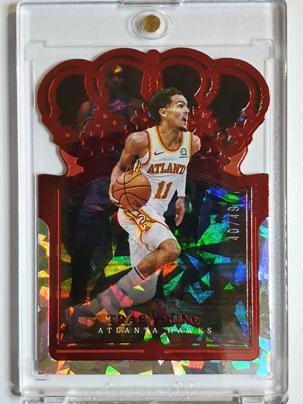 2021 Crown Royale Trae Young #67 RED CRYSTAL /49 Prizm Die Cut - Rare