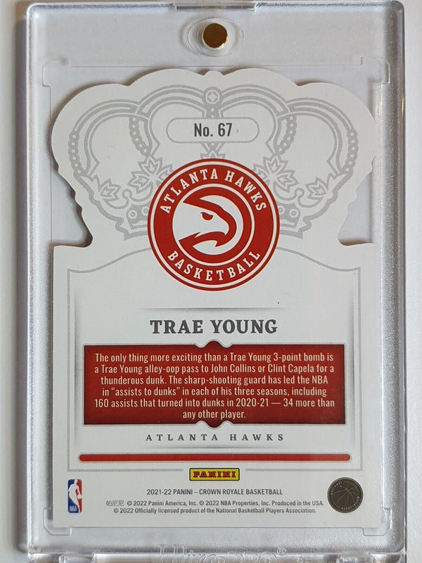 2021 Crown Royale Trae Young #67 RED CRYSTAL /49 Prizm Die Cut - Rare