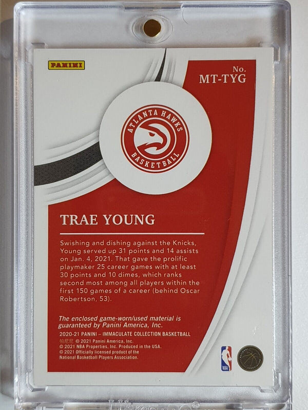 2020 Immaculate Trae Young #PATCH RED /25 Game Worn Jersey Relic - Rare