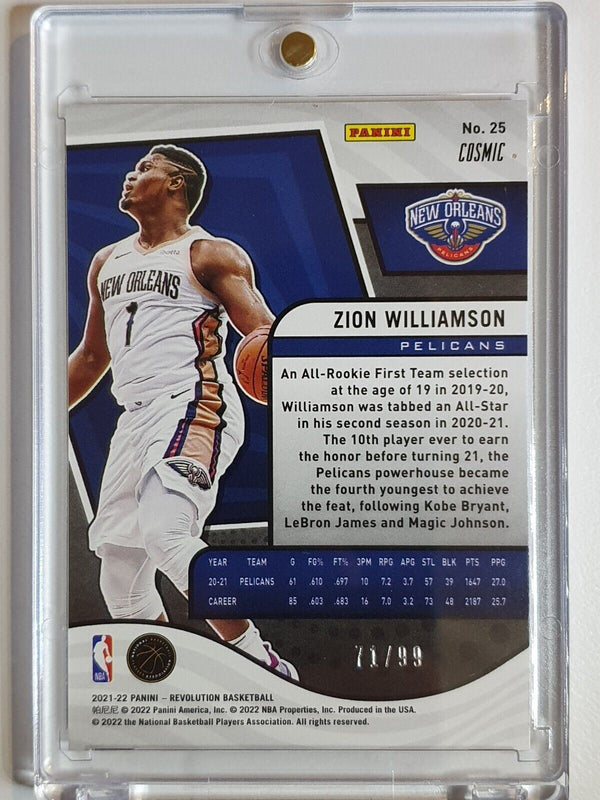 2021 Panini Revolution Zion Williamson #25 COSMIC /99 HOLO - Ready for Grading