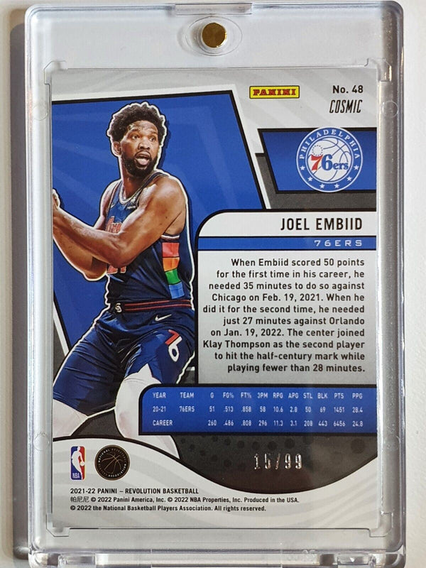 2021 Panini Revolution Joel Embiid #48 COSMIC /99 HOLO - Ready to Grade