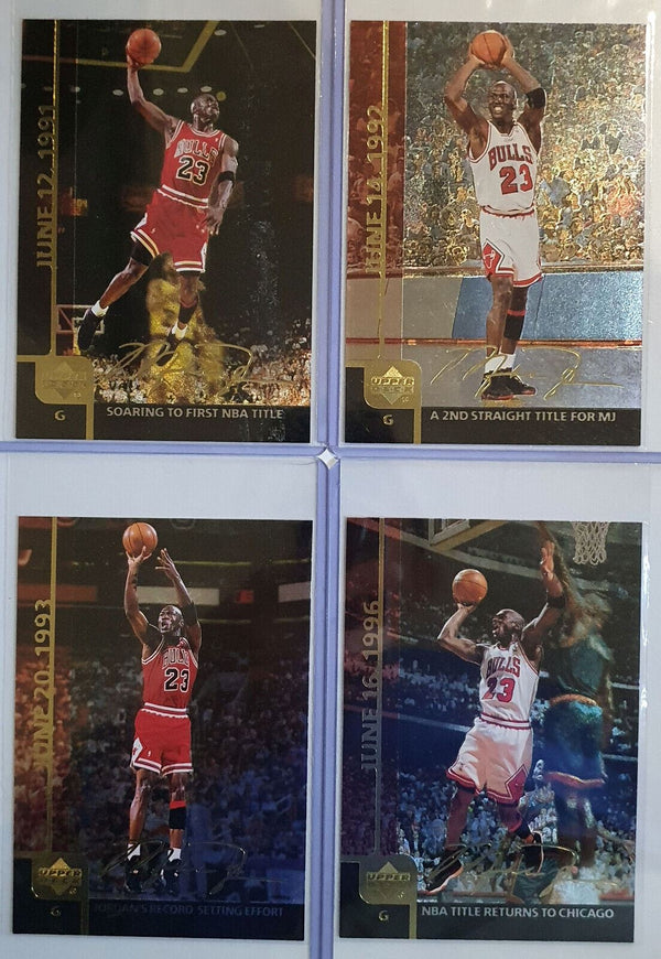 1999 Upper Deck Michael Jordan GOLD #JUMBO Complete Set of 6 - Great Condition