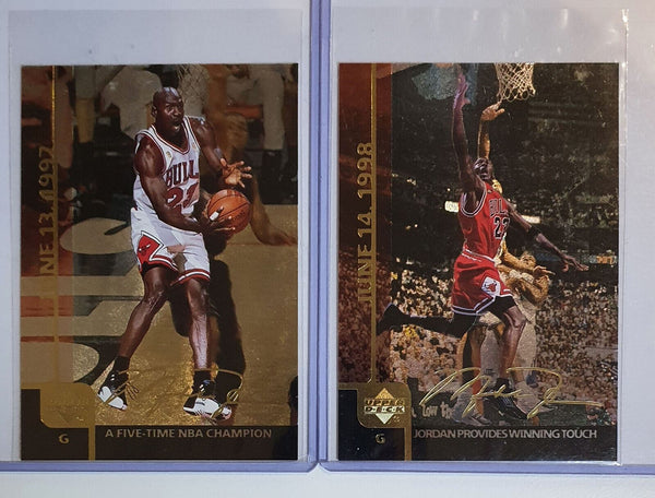 1999 Upper Deck Michael Jordan GOLD #JUMBO Complete Set of 6 - Great Condition