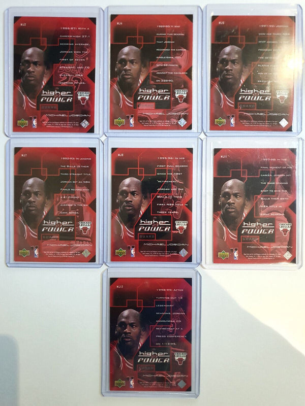 7 x Michael Jordan Higher Power Holo Insert Cards