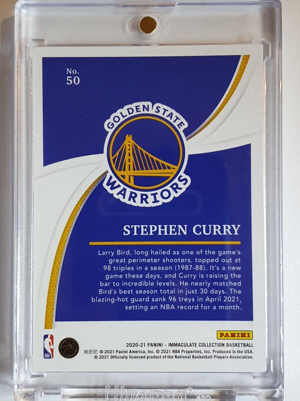2020 Immaculate Stephen Curry #50 BLUE 01/25 Edition - Ready to Grade