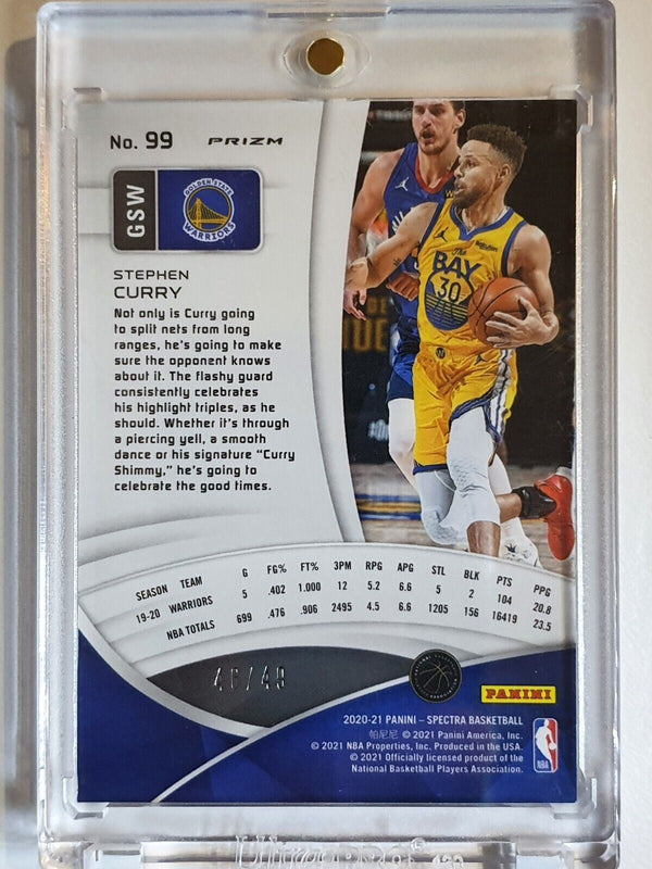 2020 Panini Spectra Stephen Curry #99 INTERSTELLAR /49 Prizm - Ready to Grade