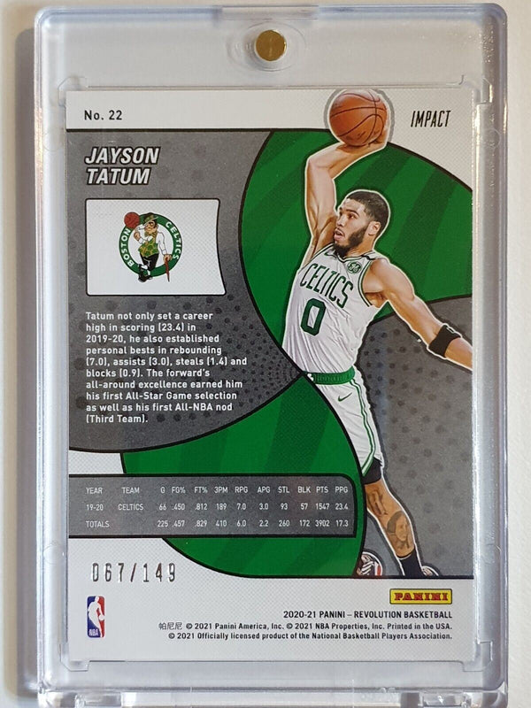 2020 Panini Revolution Jayson Tatum #22 IMPACT /149 Holo - Ready to Grade