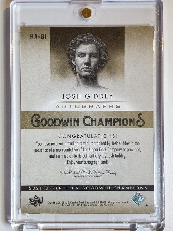 2021 Upper Deck Josh Giddey Rookie AUTO Horizontal On Card Autograph