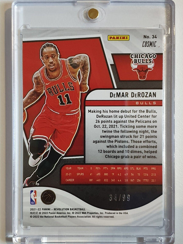 2021 Panini Revolution DeMar DeRozan #34 COSMIC /99 HOLO - Ready for Grading