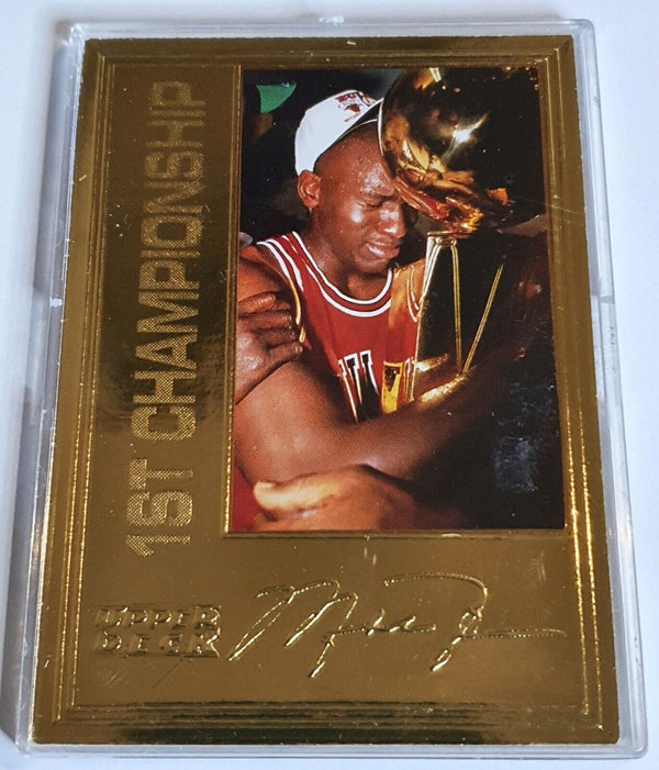 1996 Upper Deck Michael Jordan 22K GOLD CARD 1st Championship - Rare