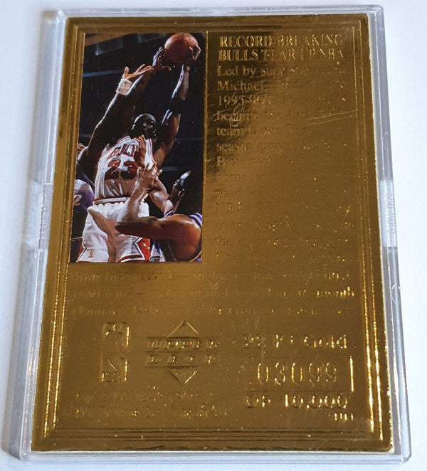 1996 Upper Deck Michael Jordan 22K GOLD CARD First 72-Win Season - Rare