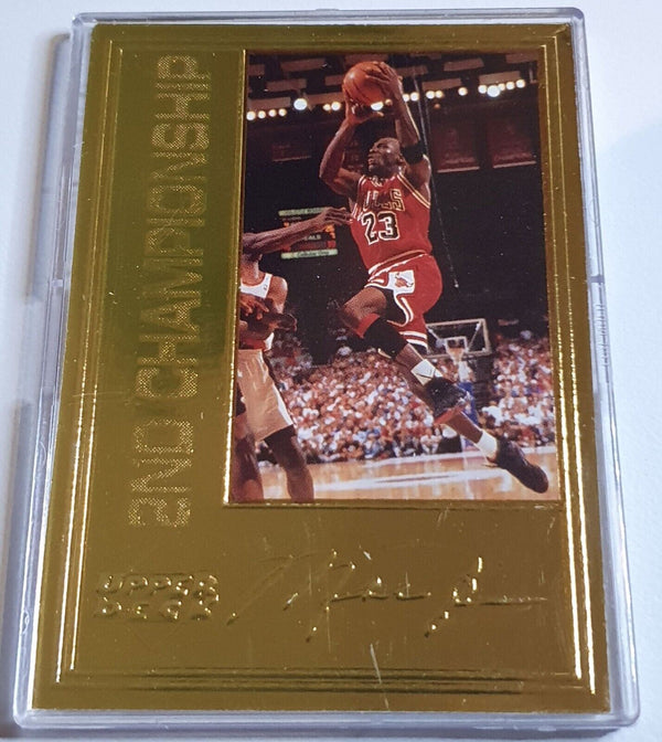 1996 Upper Deck Michael Jordan 22K GOLD CARD 2nd Championship - Rare