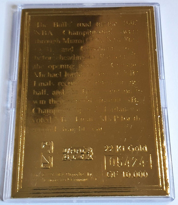 1996 Upper Deck Michael Jordan 22K GOLD CARD 2nd Championship - Rare