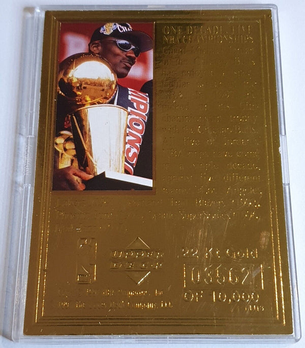1996 Upper Deck Michael Jordan 22K GOLD CARD Fifth NBA Title - Rare