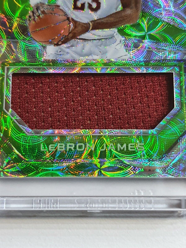 2017 Spectra LeBron James #PATCH NEON GREEN /25 Game Worn Jersey - Rare