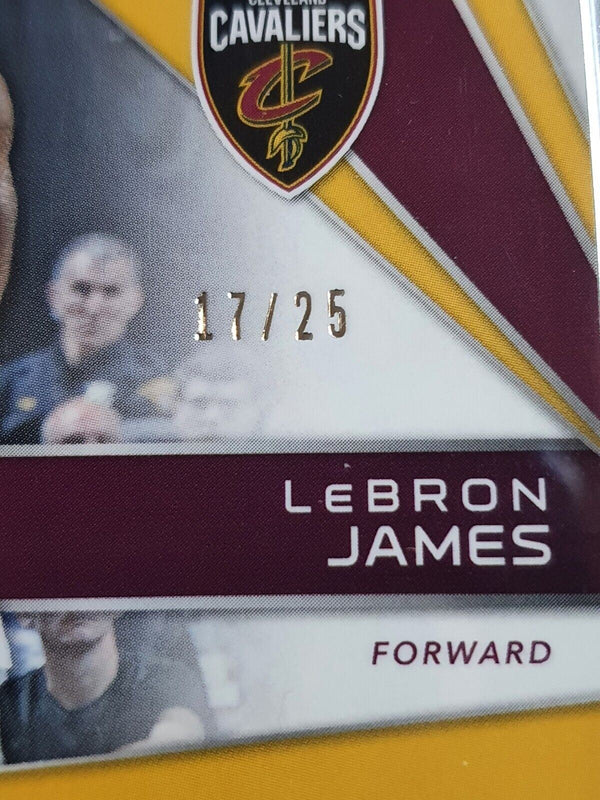 2017 Spectra LeBron James #PATCH NEON GREEN /25 Game Worn Jersey - Rare