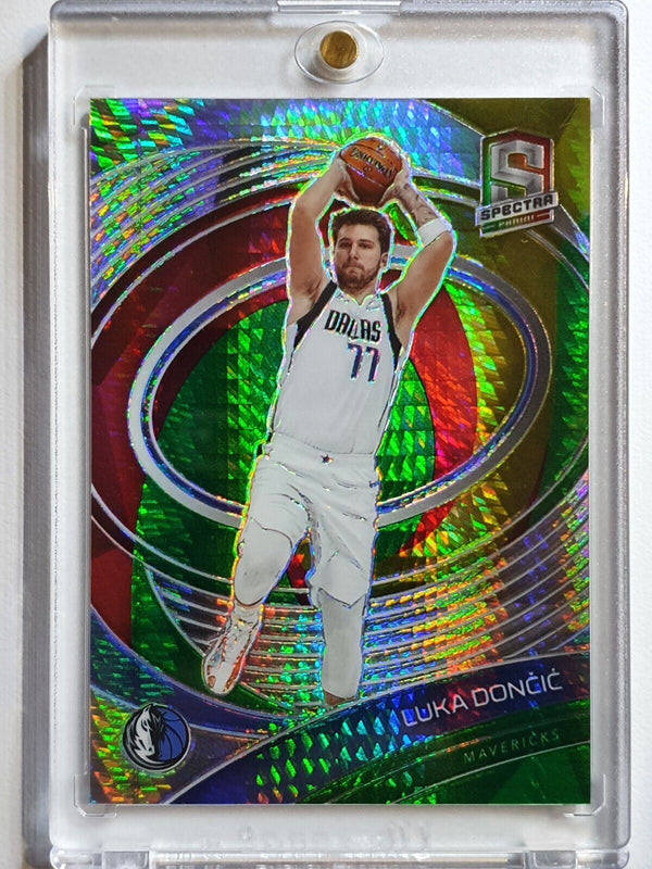 2020 Spectra Luka Doncic #4 RED & GREEN /75 Holo - Ready to Grade