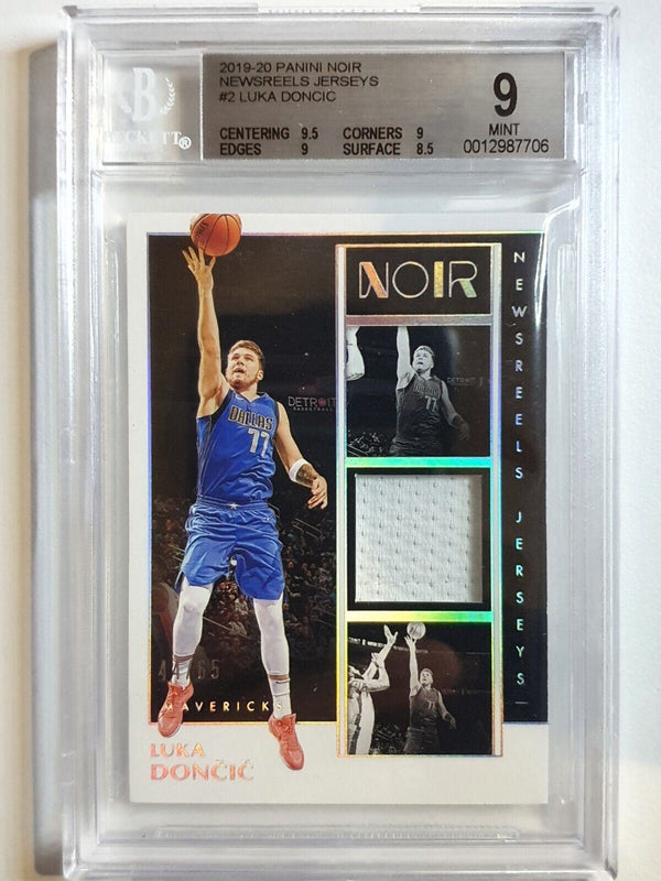 2019 Panini Noir Luka Doncic #PATCH /65 Game Worn Jersey - BGS 9 (POP 2)