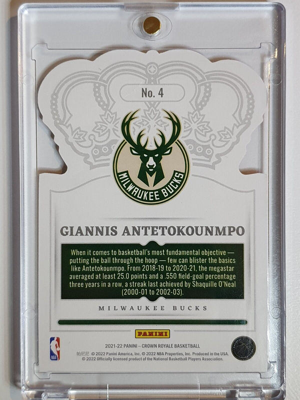 2021 Crown Royale Giannis Antetokounmpo #4 RED CRYSTAL /49 Die Cut - Rare