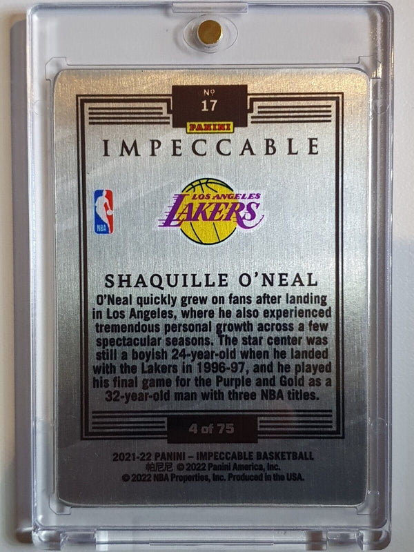 2021 Impeccable Shaquille O'Neal #17 BLUE /75 Stainless Stars - Ready to Grade