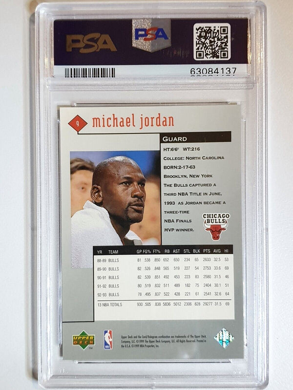 1998 Upper Deck Michael Jordan BLACK DIAMOND #9 Metal Foil - PSA 9