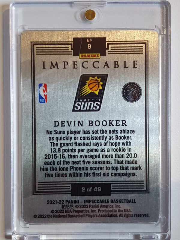 2021 Impeccable Devin Booker #9 PURPLE /49 Stainless Stars - Rare