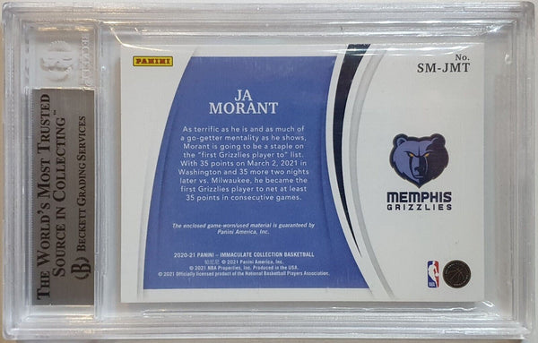 2020 Immaculate Ja Morant #PATCH /99 Game Worn Jersey - BGS 9 (POP 1)
