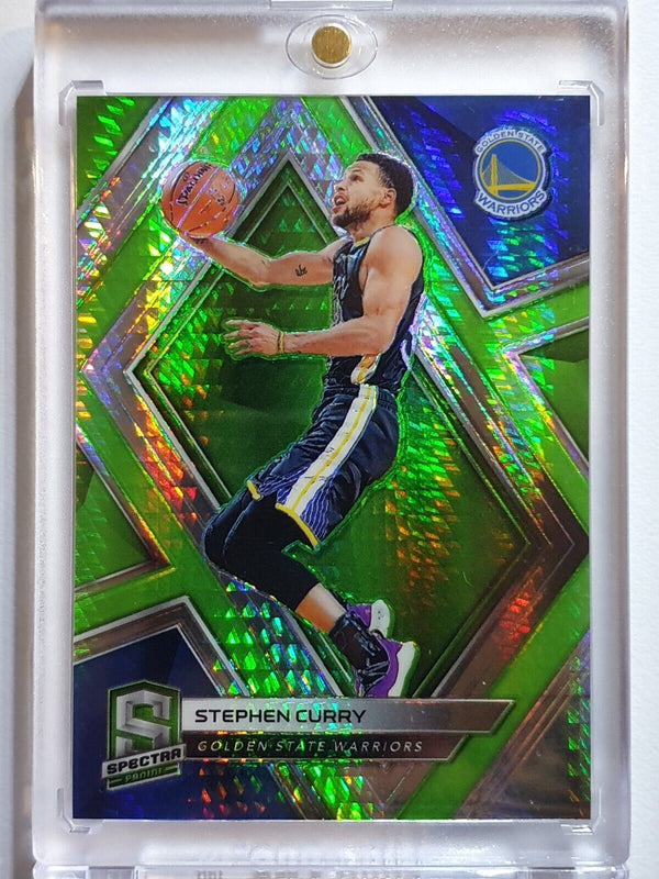 2018 Spectra Stephen Curry #65 NEON GREEN Prizm /49 - Ready to Grade