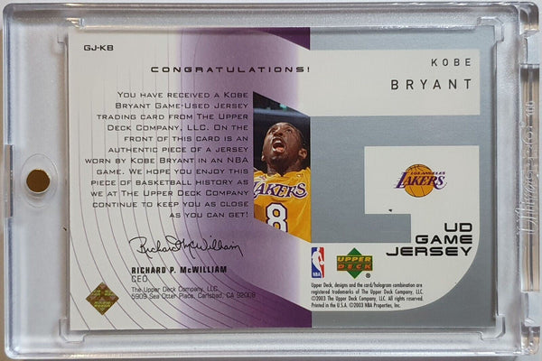 2003 Upper Deck Kobe Bryant #PATCH Game Worn Jersey- Ready to Grade