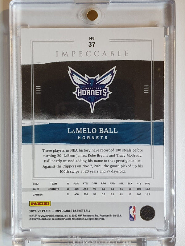 2021 Panini Impeccable LaMelo Ball #37 SILVER /75 - Rare