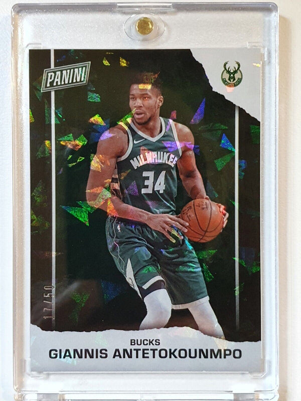 2021 Panini Giannis Antetokounmpo #BK9 CRACKED ICE Holo /50 - Ready to Grade