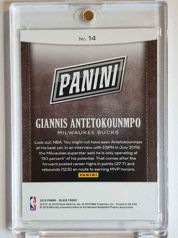 2019 Panini Black Giannis Antetokounmpo #14 FUTURE FRAMES Prizm /99 - Rare