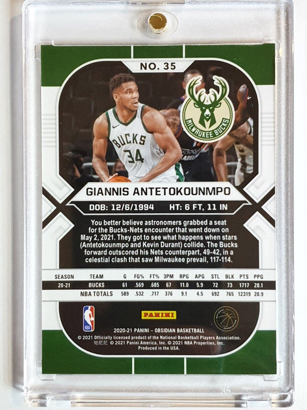 2020 Panini Obsidian Giannis Antetokounmpo #35 PULSAR HOLO - Ready to Grade