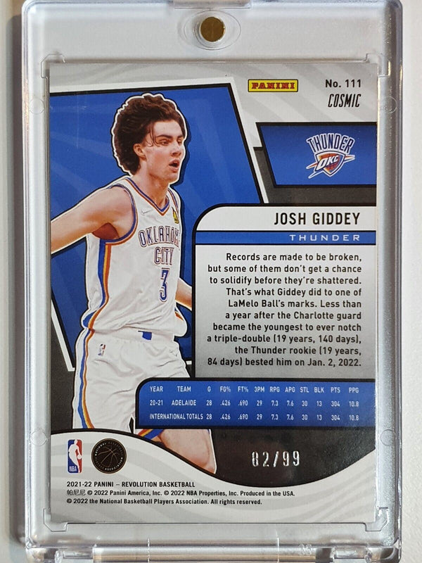 2021 Panini Revolution Josh Giddey Rookie #111 COSMIC /99 HOLO - Ready to Grade