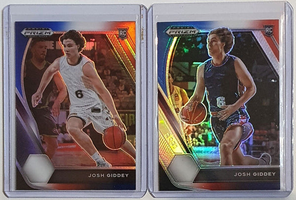 2021 Prizm Josh Giddey Rookie RED WHITE BLUE Lot of 2 x Draft Picks RCs - Rare