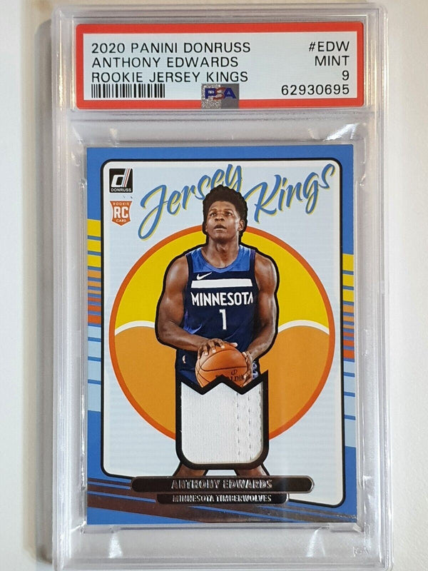 2020 Donruss Anthony Edwards Rookie #PATCH Jersey Kings - PSA 9 (POP 1)
